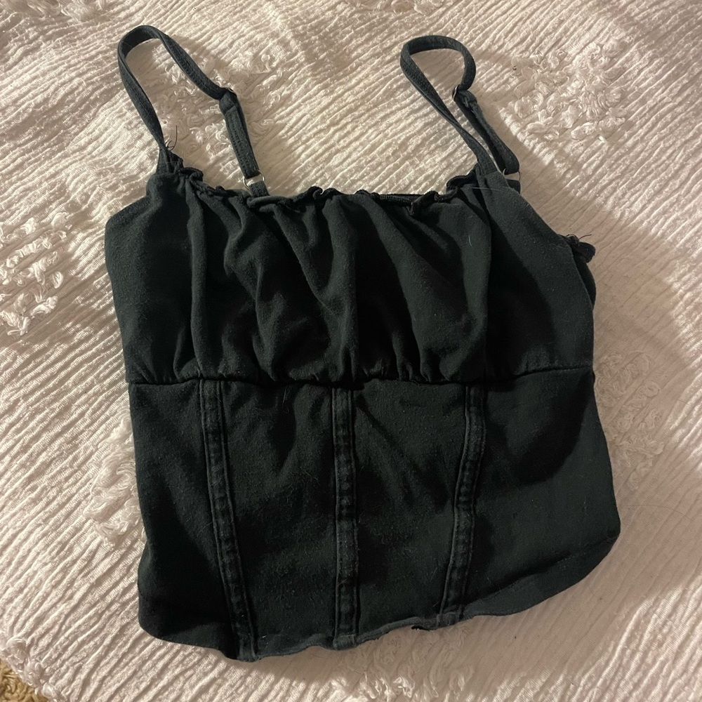 Xs black corset crop top from hollister